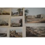 A collection of early 19th century and Victorian topographical lithographs, including Henry Salt, '