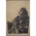 After Anders Zorn, portrait print, signed in the block, titled indistinctly in pencil on the reverse