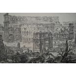 A collection of various antique prints and engravings including Piranesi 'Veduta dell'Arco di