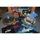 Astronomical items including a Helios Planetarium, a 3D Interactive Solar System, sky atlases, Space