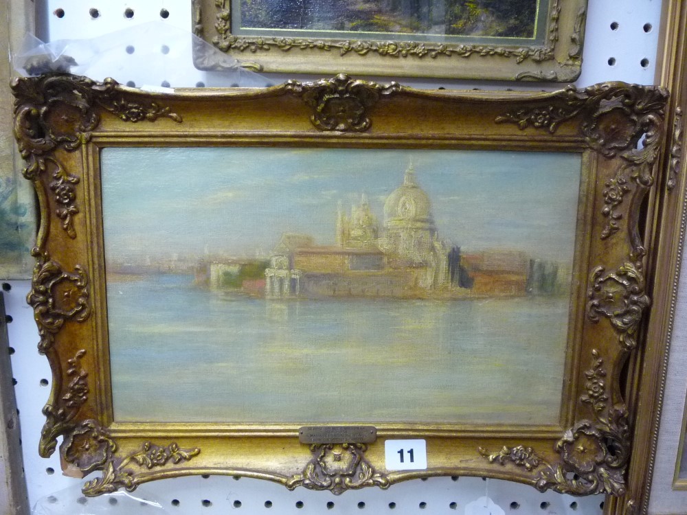 George Spencer Watson, RA, oils on board, 'S. Maria della Salute, Venice (from the artist's family)'