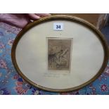 A. Renoir, etching, 'Le Chapeau epingle' (La fille de Berthe Morisot et sa cousine), signed in the