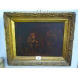 Flemish School, oils on panel, a tavern interior (24 x 32 cm), gilt frame TO BID ON THIS LOT AND FOR