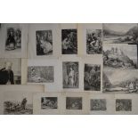 A folio containing a comprehensive selection of late 18th and 19th century engravings,