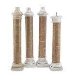 FOUR COLUMNS IN RED VERONA MARBLE END OF THE 19TH CENTURY