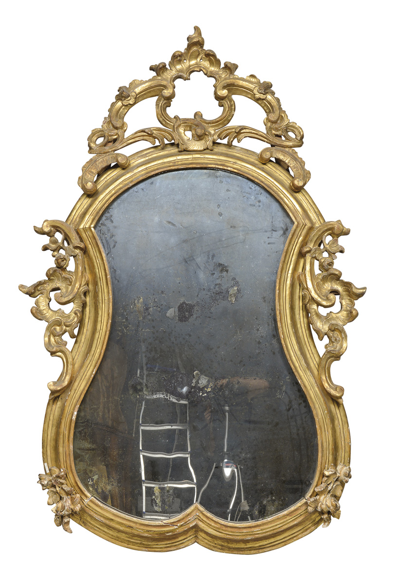 BEAUTIFUL MIRROR IN GILDED WOOD NAPLES 18TH CENTURY