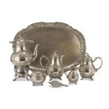 NICE SILVER TEA AND COFFEE SERVICE PROBABLY ITALY 19TH CENTURY