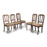 FIVE CHAIRS IN BEECH 19TH CENTURY