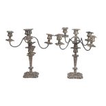 PAIR OF SILVER-PLATED CANDELABRA ENGLAND LATE 19TH CENTURY