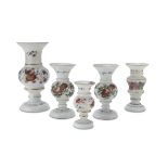 FIVE OPALINE VASES EARLY 20TH CENTURY