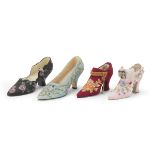 FOUR CERAMIC MODELS OF WOMEN'S SHOES 20TH CENTURY
