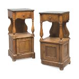 COUPLE OF WALNUT BEDSIDES 19TH CENTURY