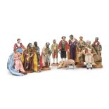 SHEPHERDS AND CRIB FIGURES NAPLES 19TH CENTURY