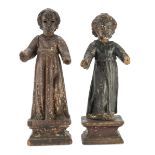 TWO WOODEN SCULPTURES PROBABLY NAPLES AT THE END OF THE 17TH CENTURY