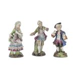 THREE PORCELAIN FIGURES PROBABLY FRANCE 19TH CENTURY