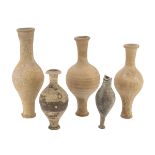 LOT OF FIVE FUSIFORM OINTMENT VASES 3RD-2ND CENTURY B.C