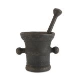 MORTAR WITH IRON PESTLE 17th CENTURY