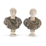 PAIR OF SMALL BUSTS IN MARBLE 19TH CENTURY