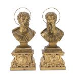 PAIR OF GOLDEN WOOD SCULPTURES END OF THE 17TH CENTURY