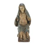 VIRGIN SCULPTURE IN LACQUERED WOOD 16th CENTURY
