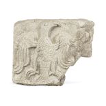 ARCHITECTURAL ELEMENT IN STATUARY WHITE MARBLE MEDIEVAL PERIOD