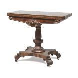 ROSEWOOD CARD TABLE 19TH CENTURY