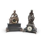 TWO TABLE CLOCKS PROBABLY FRANCE AT THE END OF THE 19TH CENTURY