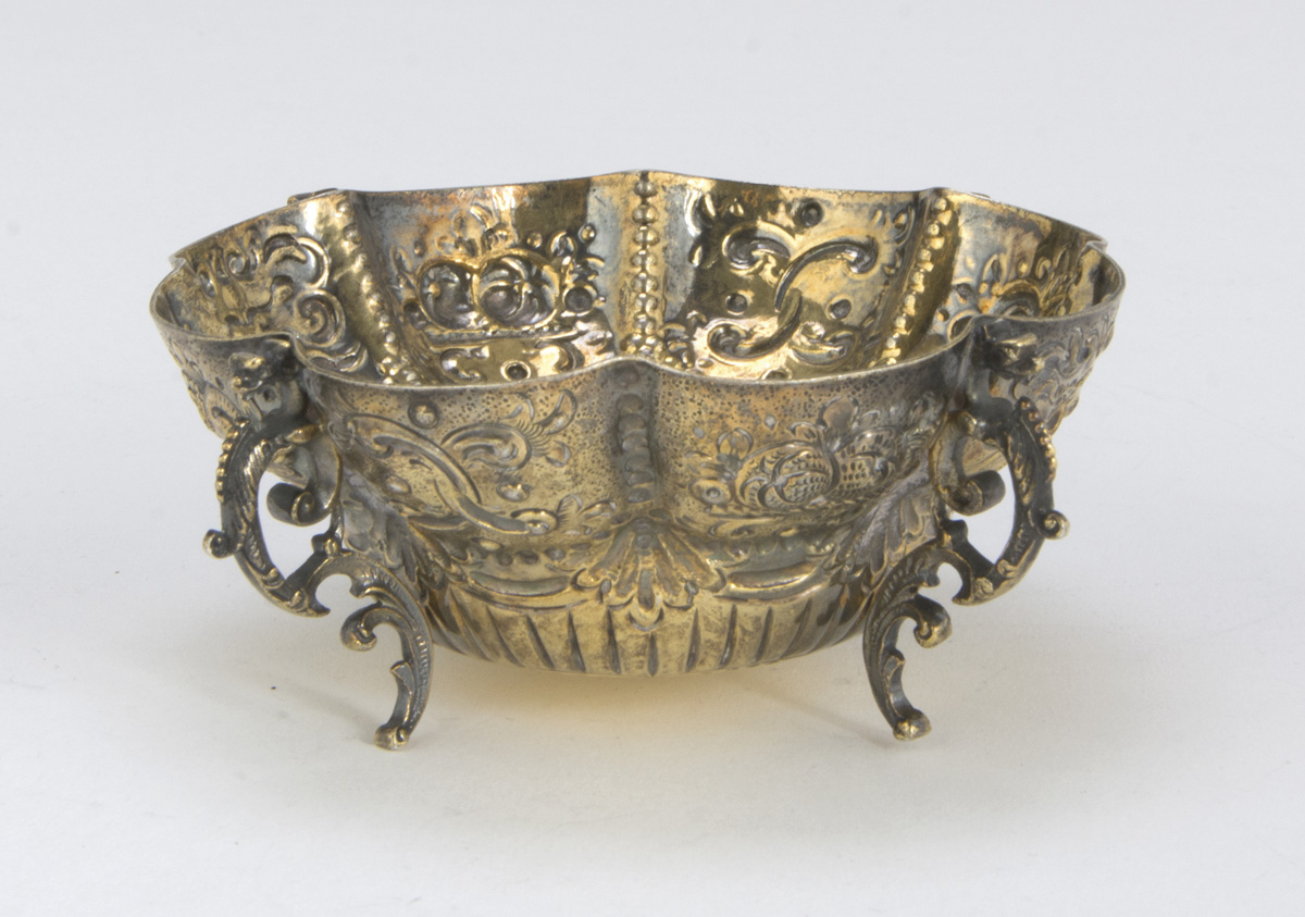 GILDED SILVER BOWL PUNCH LONDON 1889