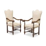 PAIR OF WALNUT THRONES ANCIENT ELEMENTS