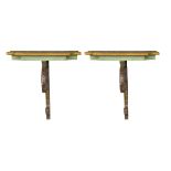 PAIR OF SHELVES IN LACQUERED WOOD ANCIENT ELEMENTS