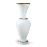 WHITE OPALINE GLASS VASE 1940s