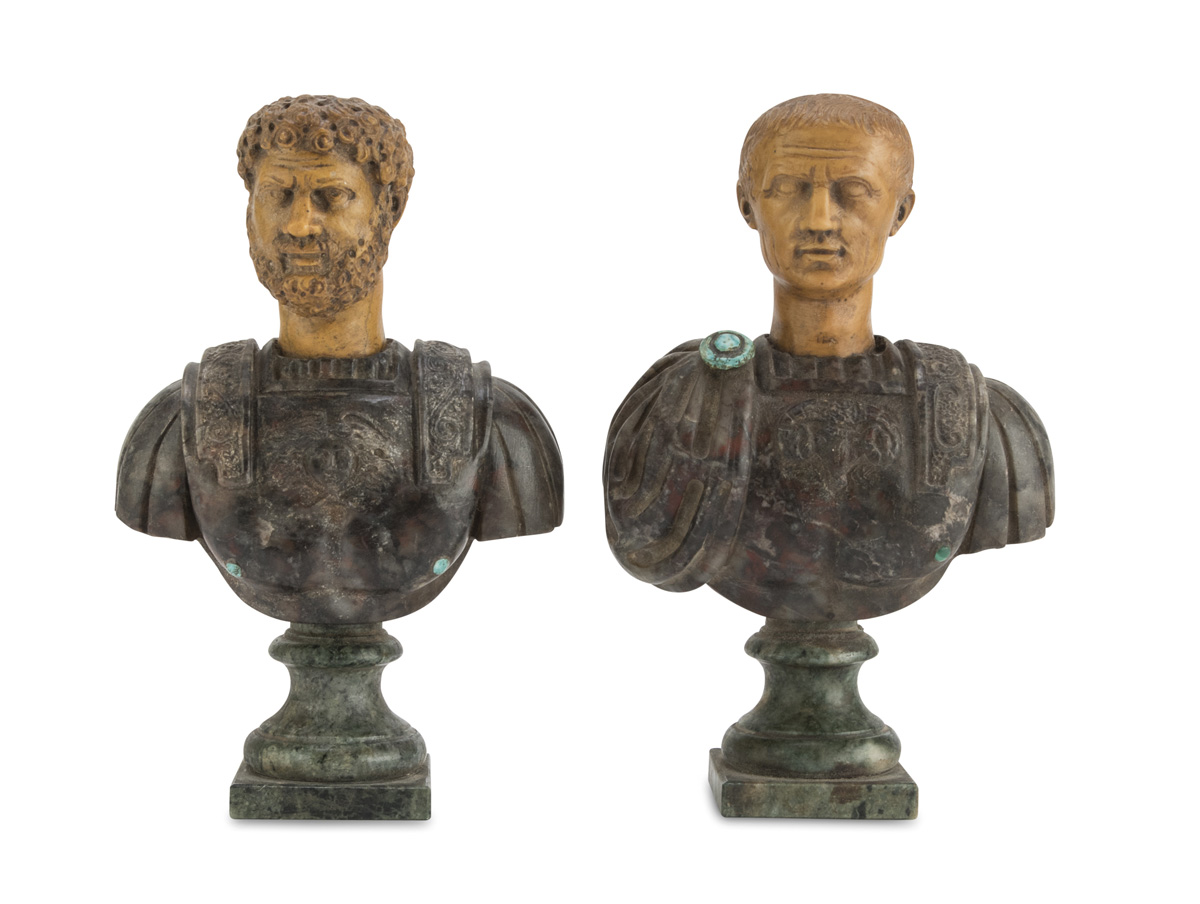 PAIR OF SMALL MINIATURE BUSTS 19th CENTURY