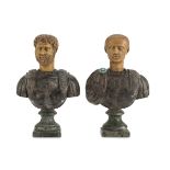 PAIR OF SMALL MINIATURE BUSTS 19th CENTURY