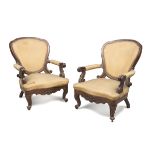 PAIR OF MAHOGANY ARMCHAIRS NAPLES LUIGI FILIPPO