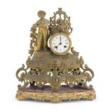 TABLE CLOCK IN GILDED METAL - 19th CENTURY