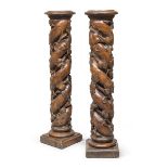 RARE PAIR OF COLUMNS IN WALNUT - FLANDERS 17TH CENTURY