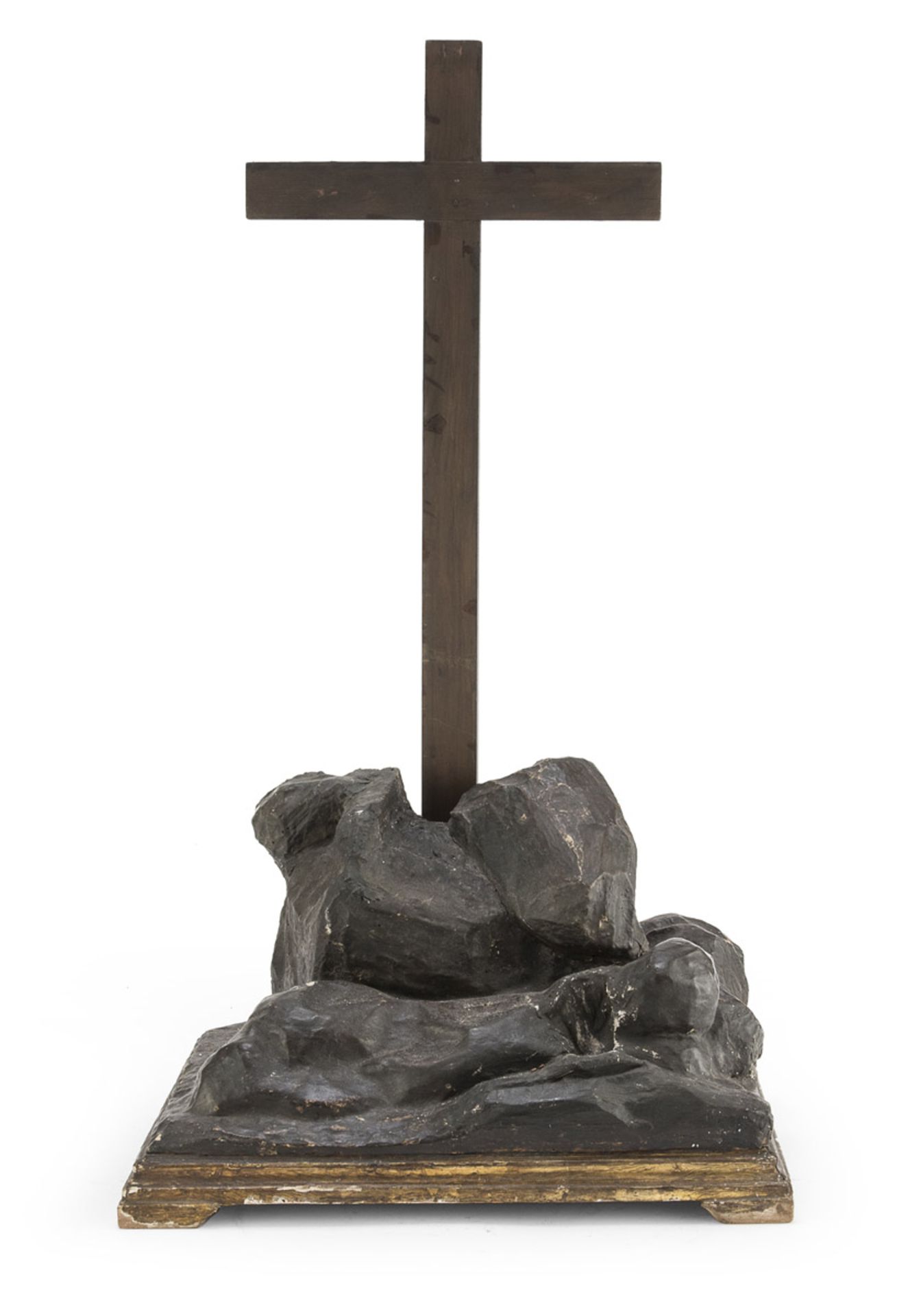MODEL OF CALVARY IN LACQUERED WOOD - 18TH CENTURY