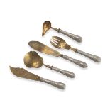 FIVE PIECES OF CUTLERY IN SILVER AND METAL - EARLY 20TH CENTURY