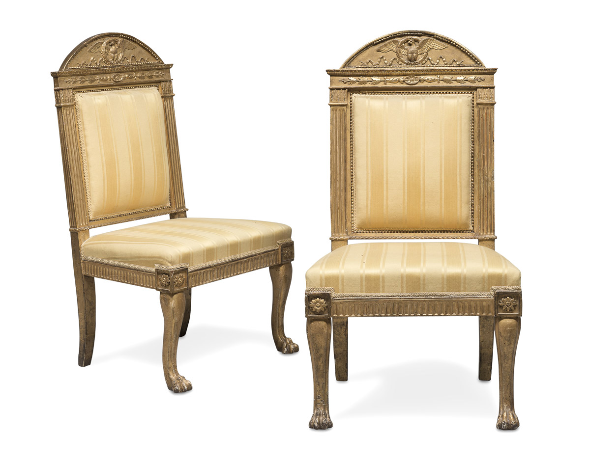 EXCEPTIONAL PAIR OF CHAIRS - ROME BORGHESE FAMILY 1780 ca.