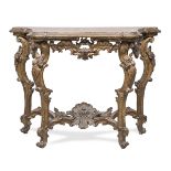 SMALL CONSOLE IN GILTWOOD - ROME 18TH CENTURY