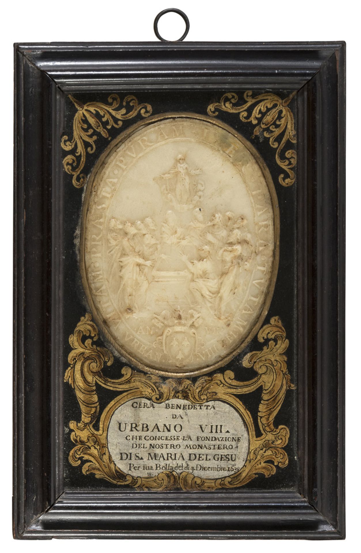 IMPORTANT HALLOWED WAX OF URBANO VIII BARBERINI - FIRST HALF OF THE 17TH CENTURY