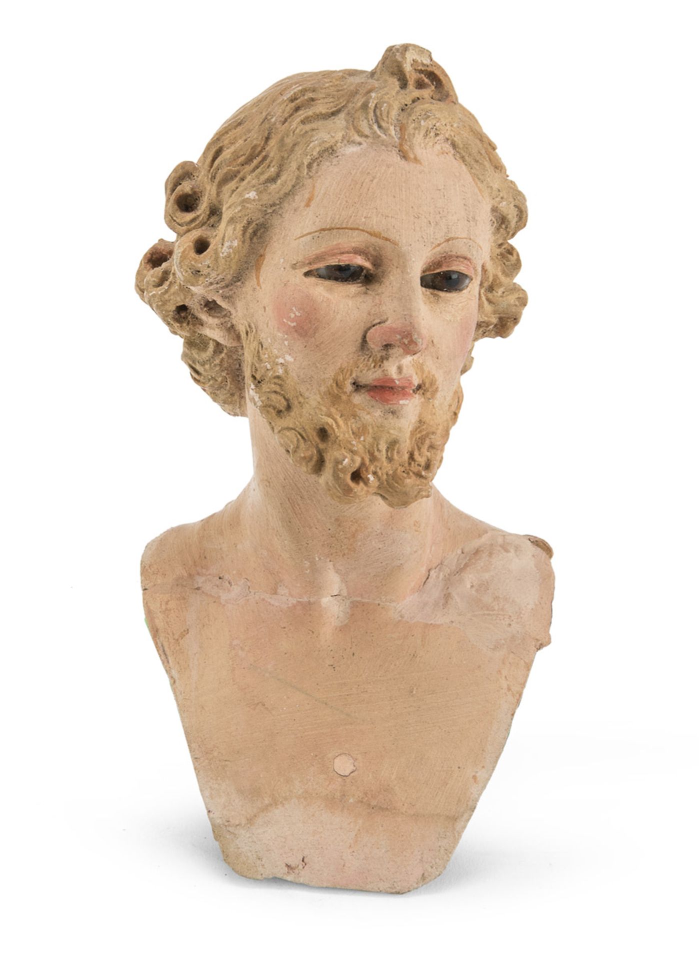 BUST OF CHRIST IN EARTHENWARE - NAPLES 19th CENTURY