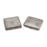 TWO CIGARETTE BOXES IN SILVER - PUNCH KINGDOM OF ITALY EARLY 20TH CENTURY