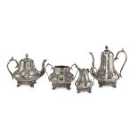 SILVER-PLATED TEA AND COFFEE SERVICE - PUNCH SHEFFIELD 19th CENTURY