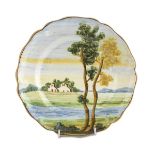 SAUCER IN MAIOLICA - ASCOLI 20TH CENTURY