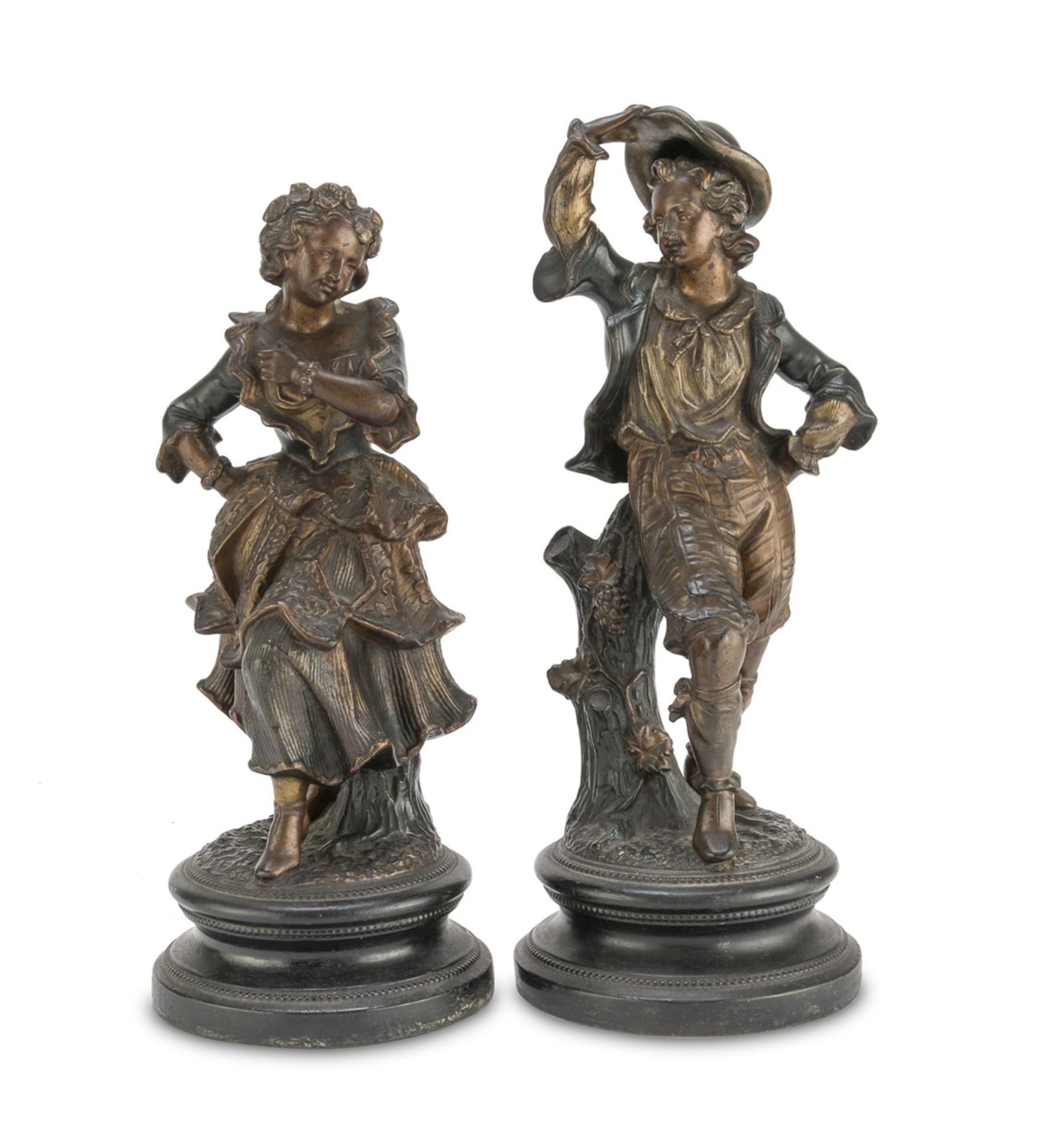 A PAIR OF SCULPTURES IN EARTHENWARE - LATE 19TH CENTURY