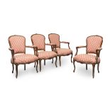 FOUR SMALL ARMCHAIRS IN MAHOGANY - FRANCE 19th CENTURY