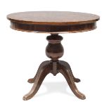 SMALL ROUND TABLE IN WOOD DYED TO MAHAGONY - 20TH CENTURY