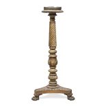 RARE FLOOR CANDLESTICK IN GILTWOOD - ROME END OF THE LUIGI XVI PERIOD