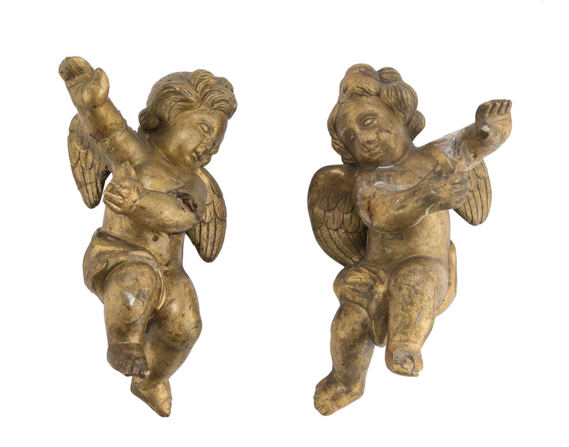 PAIR OF PUTTI IN GILTWOOD - 18TH CENTURY